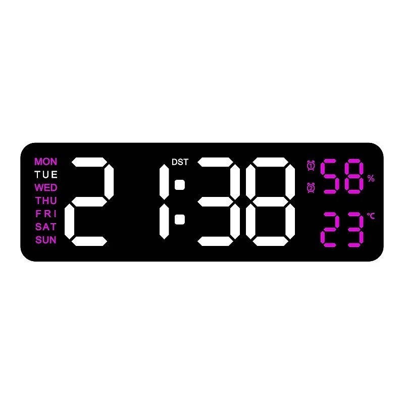 LED Digital Large Display Wall Desk Alarm Clock With Calendar Temperature Date gallery