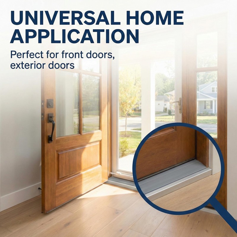 2-Pack Gray Vinyl Threshold Insert - 36 Inch Flexible Door Bottom Seal, Weath... gallery