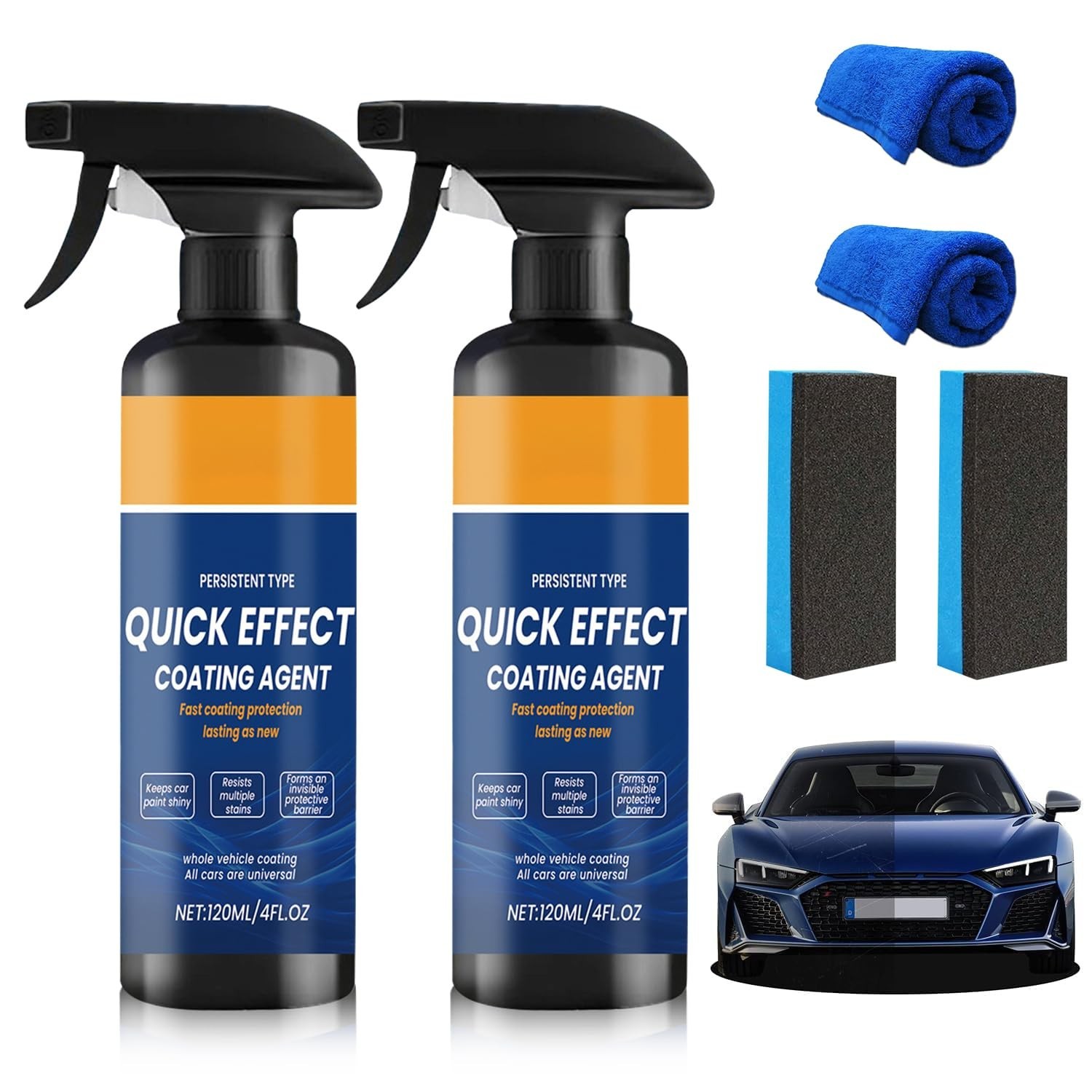 Quick Effect Car Coating Spray 2 Pack, Waterless Wash Polish, Paint Protection gallery