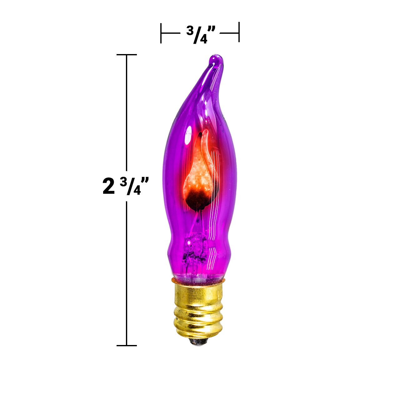 Orange / Purple / Red/ Clear C7 (CA10) Flicker Flame String Light Bulbs (2-Pack) gallery