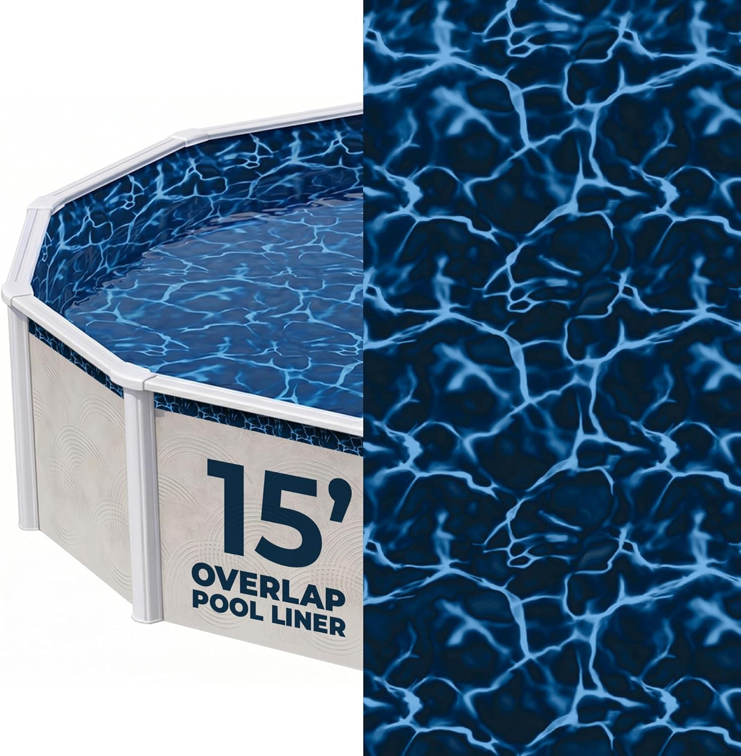 Evening Bay 15-Ft round Overlap Pool Liner for Above-Ground Steel Wall Pools – W gallery