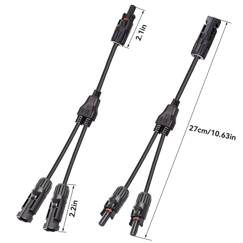 Solar Connectors Y Branch Parallel Adapter Splitter Solar Cable Wire Plug Tool gallery
