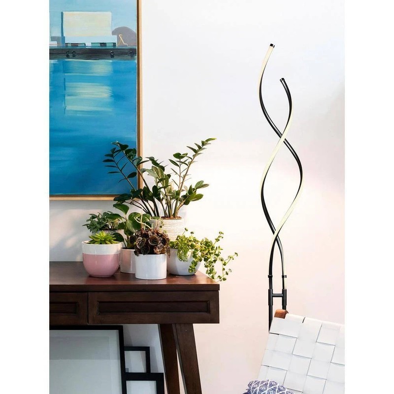 Brightech Embrace 60 in. Black Industrial LED Energy Efficient Floor Lamp gallery