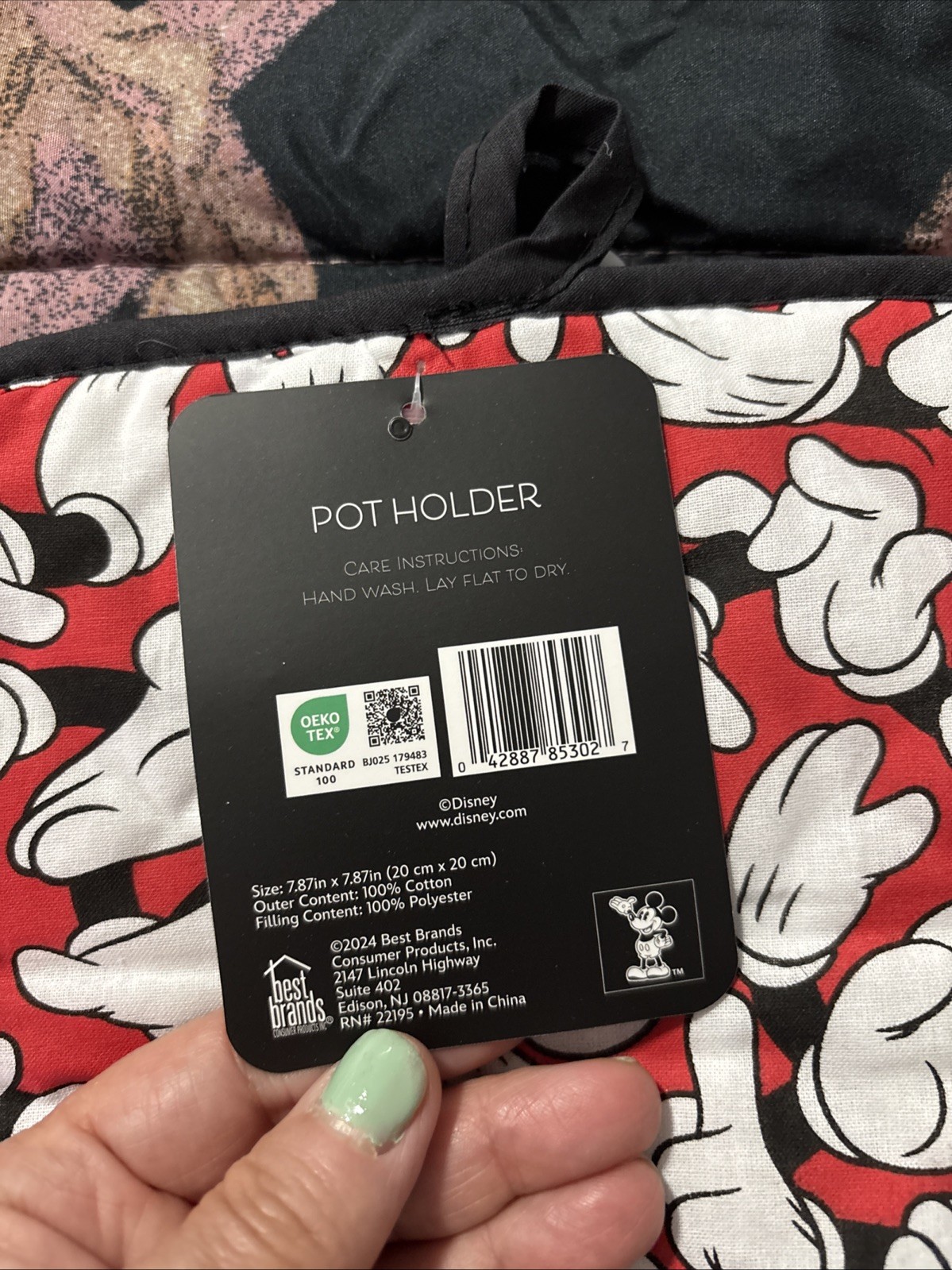 Disney Mickey Mouse Potholder Red & Black Multicolor with Tag gallery