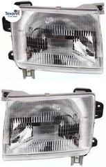Headlights Assembly for Nissan Frontier Base SE XE 1998-2000, Halogen with Bulb,