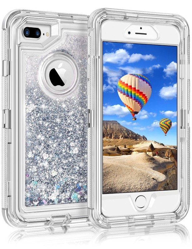 For iPhone 8 / 8 Plus Case Glitter Liquid Quicksand Military Shockproof Cover gallery