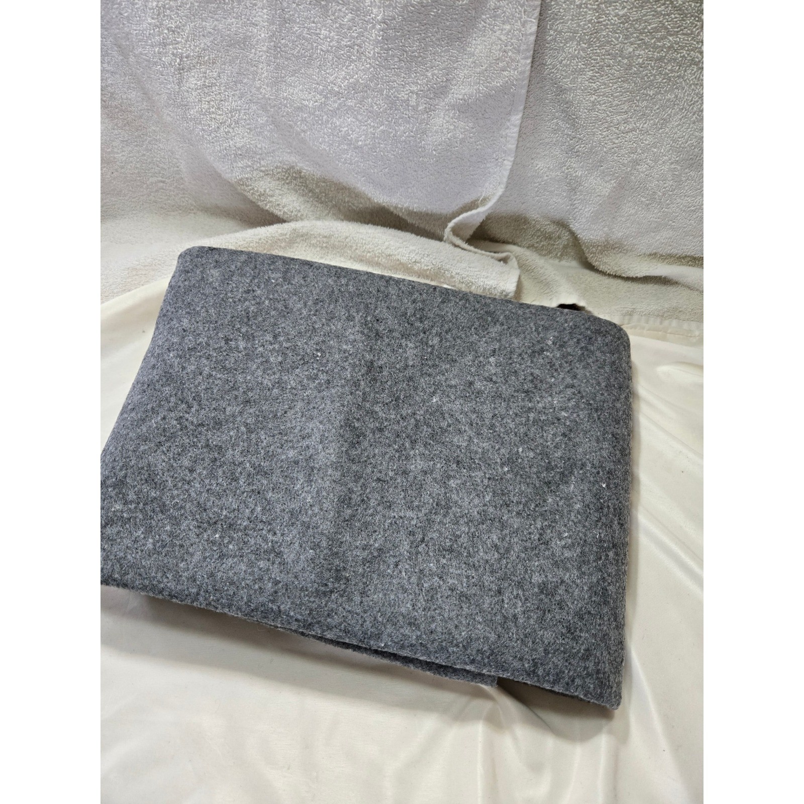 Two Wool Blend Emergency Blanket Heavyweight Charcoal Gray Utility Camping. gallery