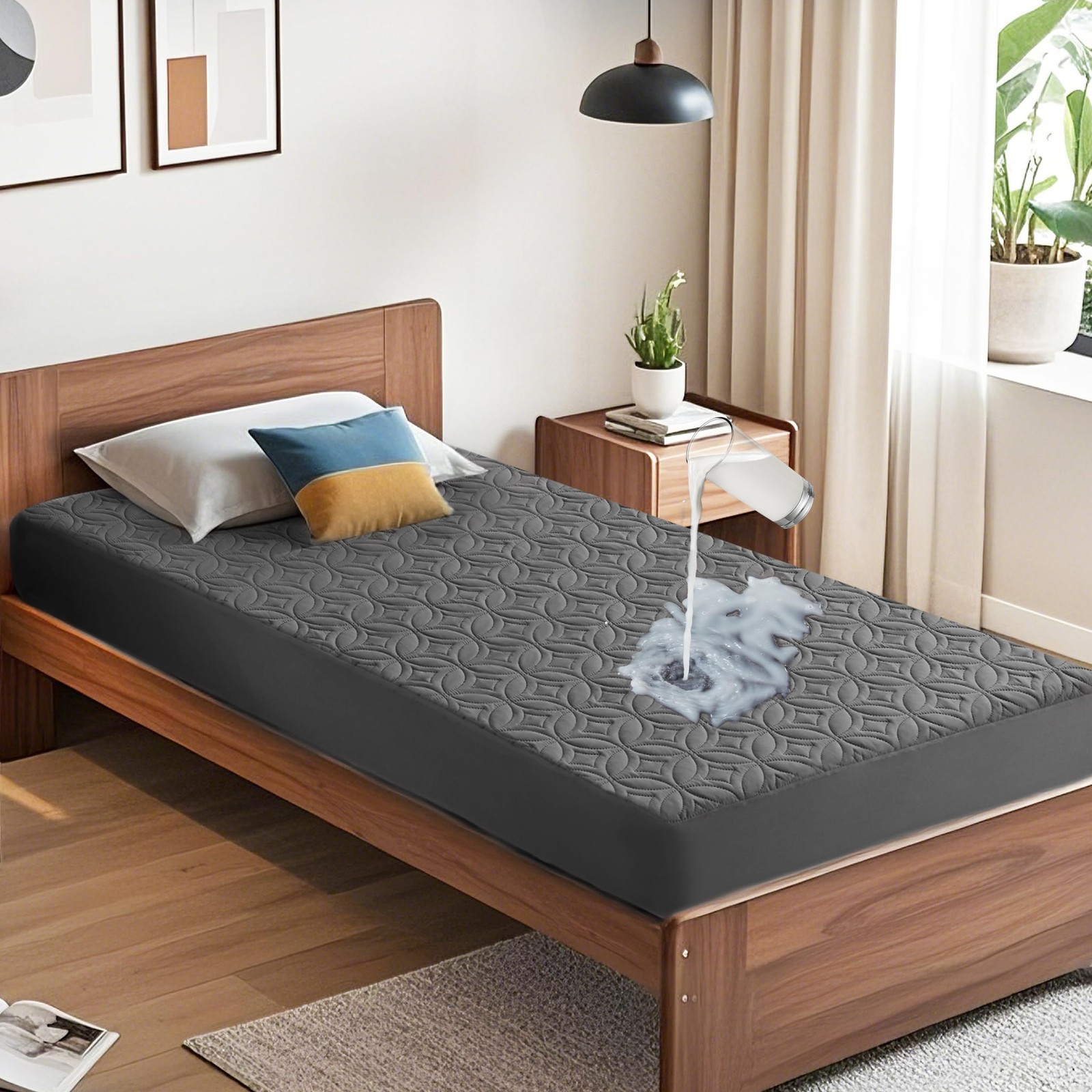 BEDLORE Waterproof Mattress Protector, Twin XL Size Mattress Pad with Deep Po... gallery