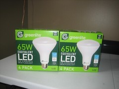 2 x 4 Pack Greenlite LED BR30 Dimmable 8 Watt Floodlight Bulbs 670 Lumens 65W Eq