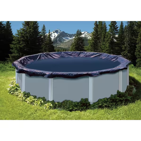 Above Ground Pool Cover Winter 15 Ft Round Blue Swimming Autumn Thick Heavy Duty gallery