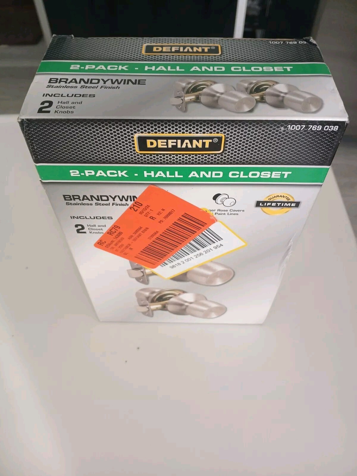Defiant Brandywine Hall & Closet Door Knob 2 Pack Stainless Steel Finish New gallery