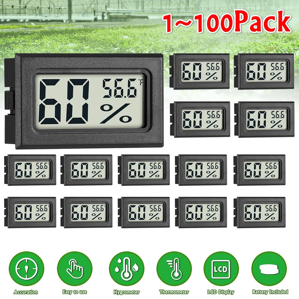 1-100PCS Mini Electronic Temperature Humidity Meters Gauge Indoor For Greenhouse