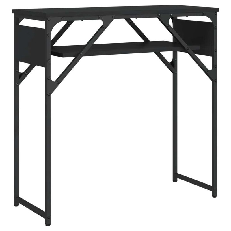 Console Table Black Engineered wood, metal 29.5x11.8x29.5 in gallery