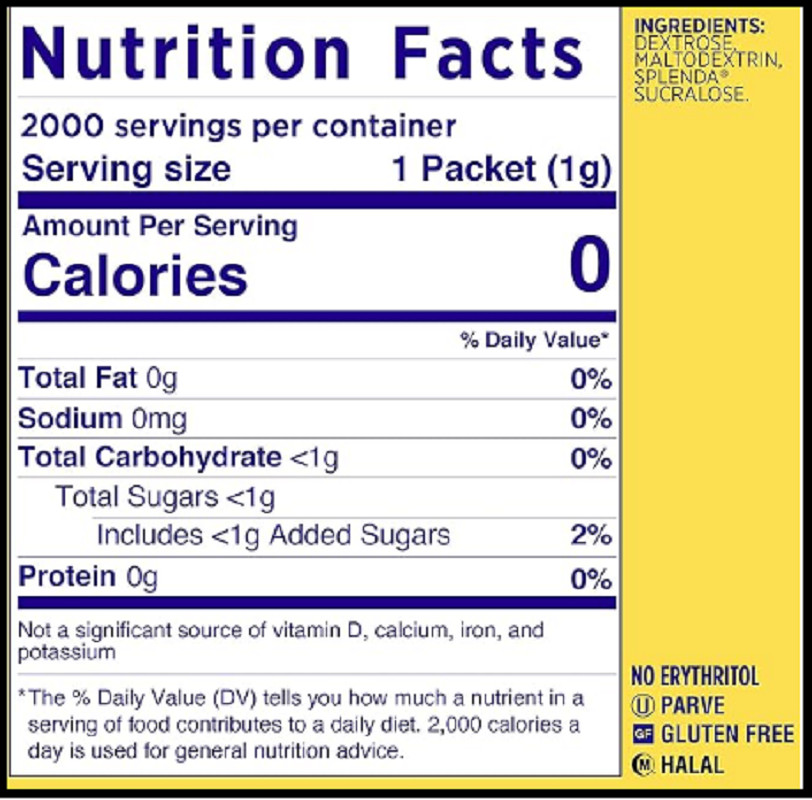 SPLENDA No Calorie Sweetener Single-Serve Packets 2000 Count gallery