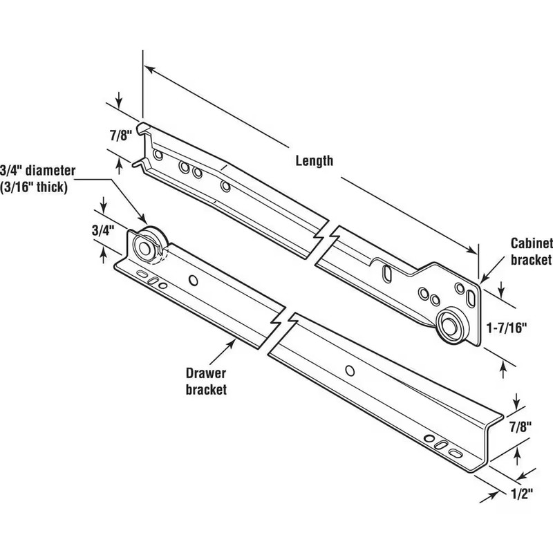 Self-Closing Design -Fits Most Bottom/ Side-Mounted Drawer Systems -15-3/4" Stee gallery