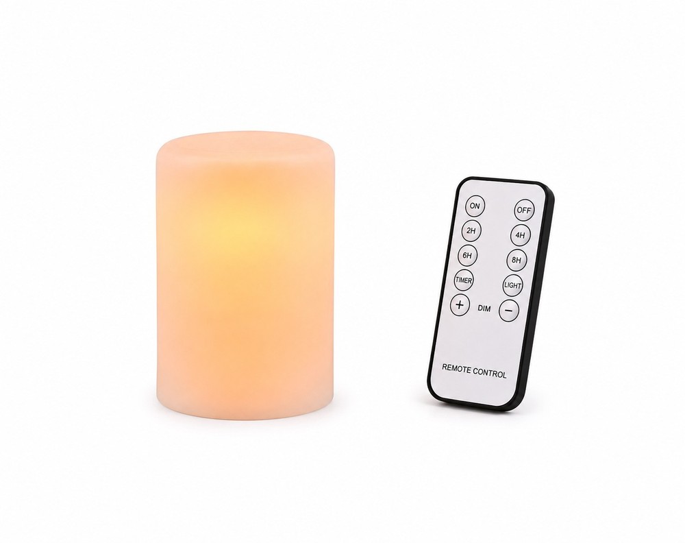 🕯️ ⭐ Hampton Bay Fireglow LED Candle 3"x4.5" White with Remote Control