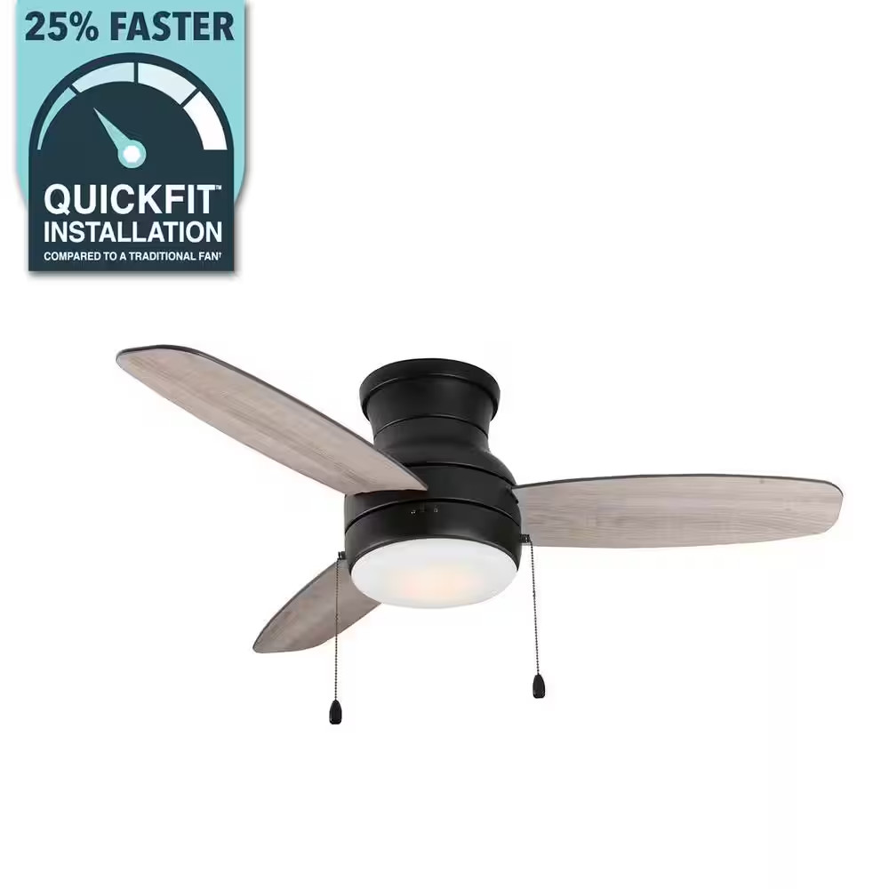 Ashby Park 44 In. White Color Changing Integrated LED Matte Black Ceiling Fan wi gallery