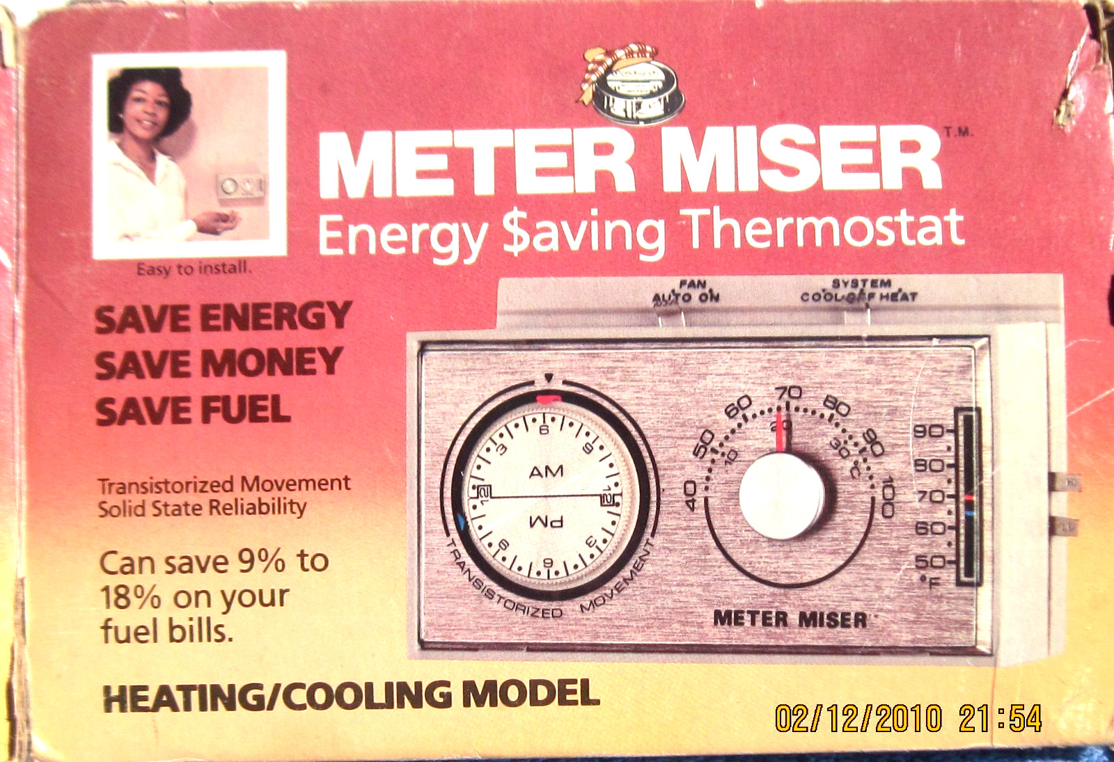 Vintage White-Rodgers Meter Miser Energy $aving Thermostat MOD# 1F86-21 NOS gallery