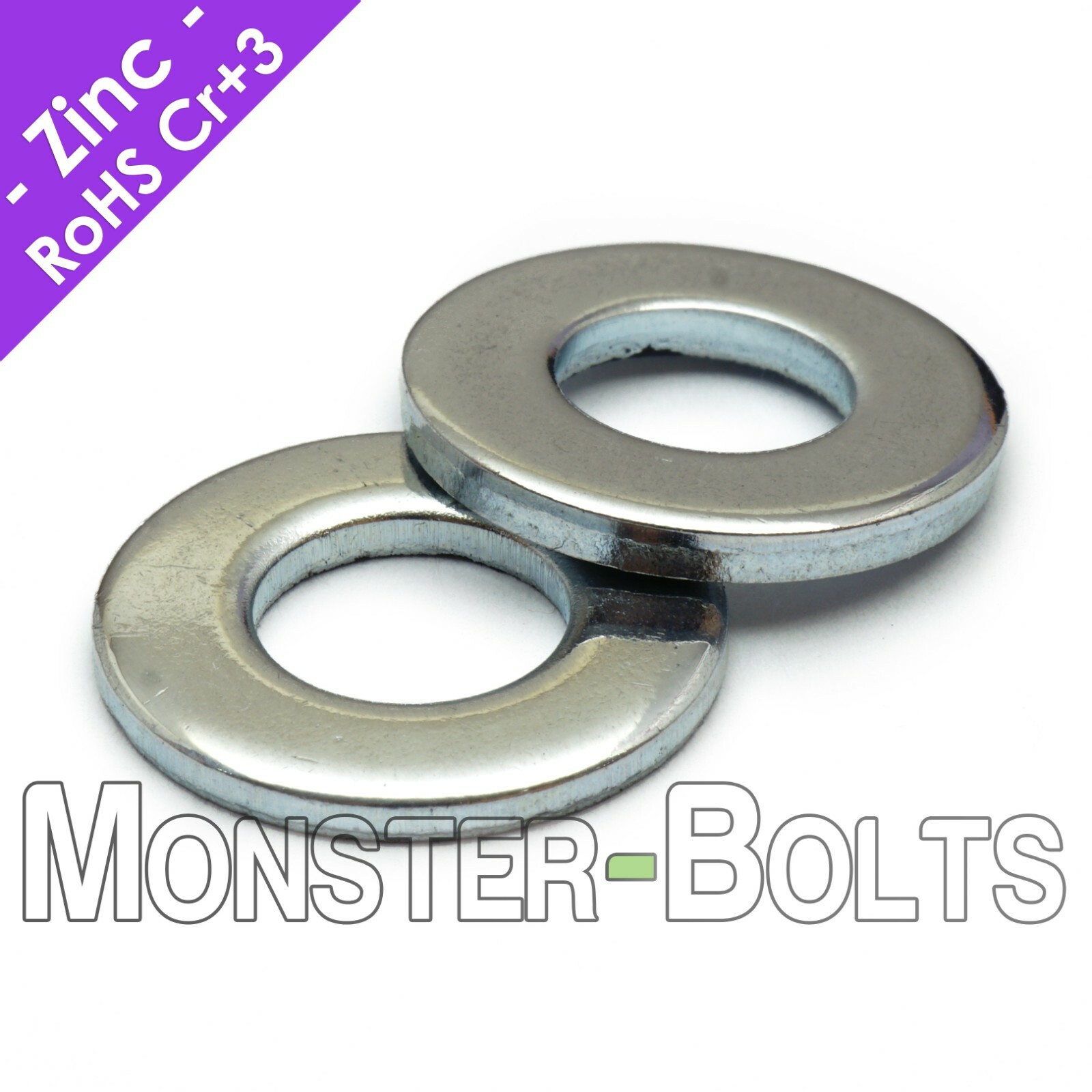 US / Inch - SAE Flat Washers, Cr+3 Zinc Plated Steel, #4 #6 #8 #10 1/4 5/16 3/8" gallery