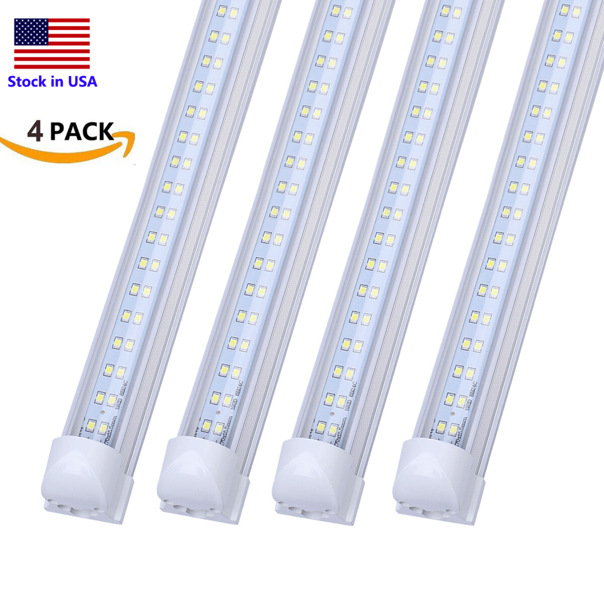 4P 8FT LED Shop Light Fixture, 6000K Linkable Tube Light T8 Integrated LED Bulb gallery