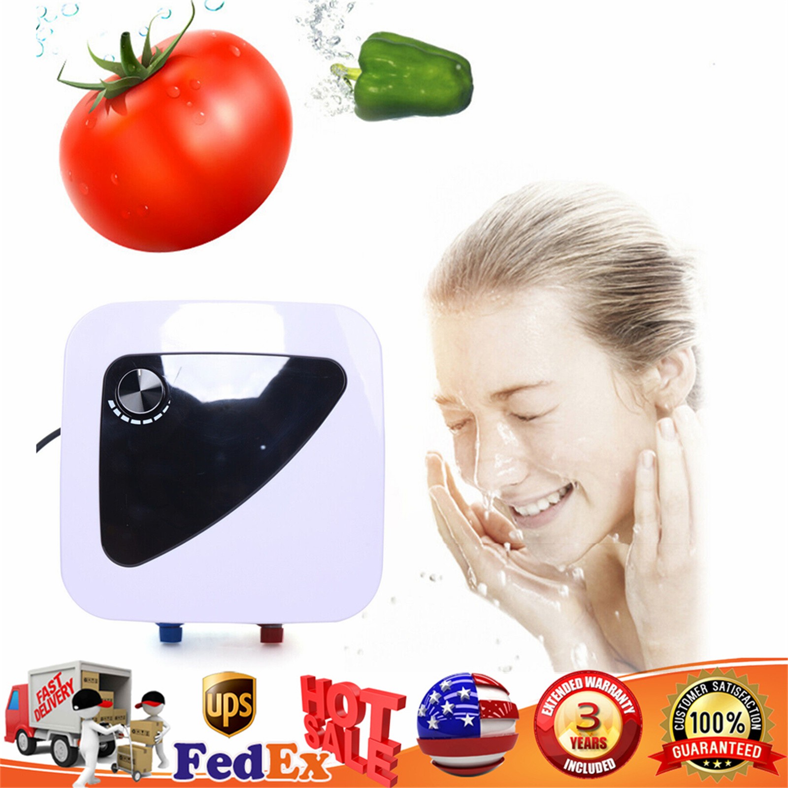 Compact Mini-Tank Storage 8L 110V 1500W Instant Electric Hot Water Heater Shower gallery