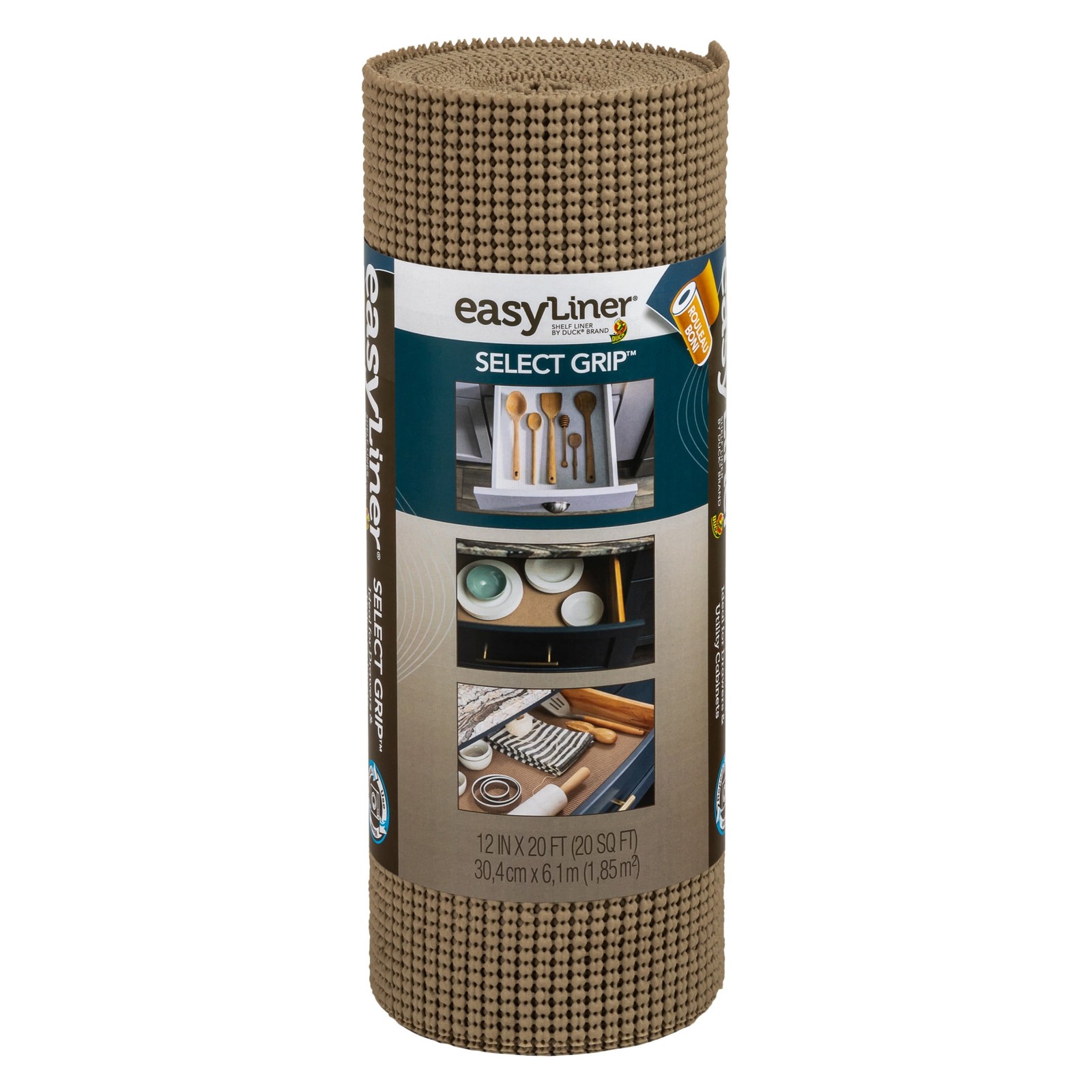 EasyLiner Select Grip Shelf Liner, Taupe, 12 in. x 20 ft. Roll gallery
