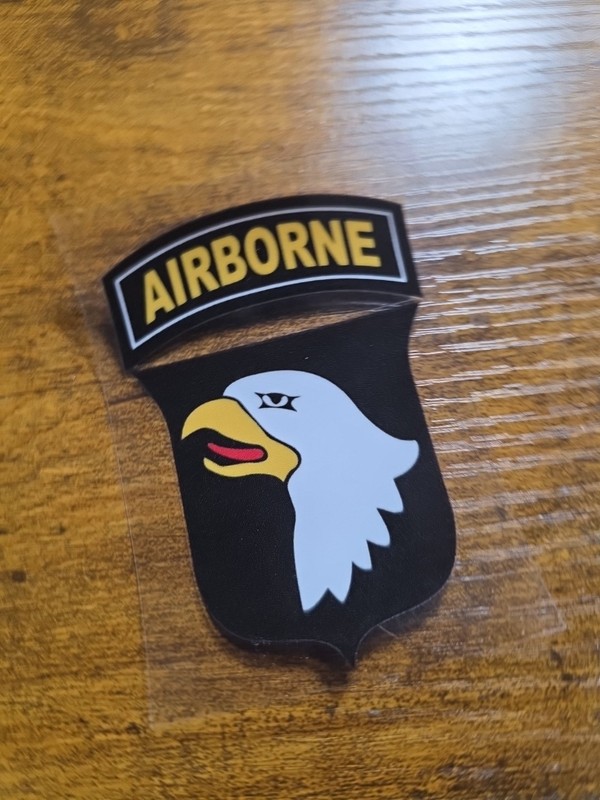 101st Airborne Screaming Eagles Patch Tab UV DTF Decal Waterproof Made In USA gallery