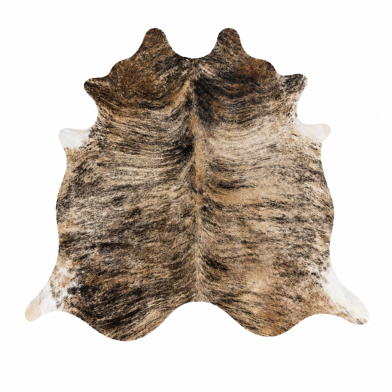 Picture - Real Cowhide Rug Brindle - Size 6x6-7 ft gallery