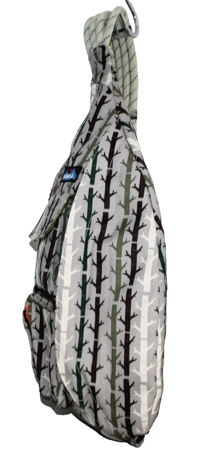 KAVU 20" Rope Handle Sling Bag Backpack Gray Multi  Print Canvas 3