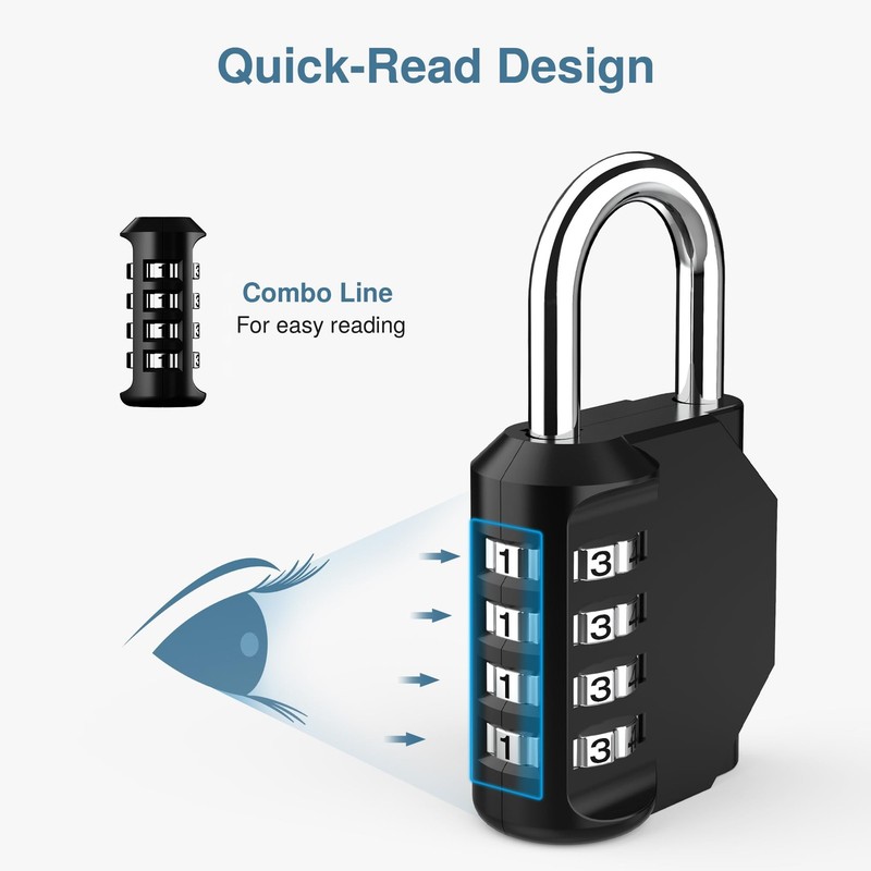 Puroma 2 Pack Combination Lock 4 Digit Padlock for School Gym Locker Sports gallery