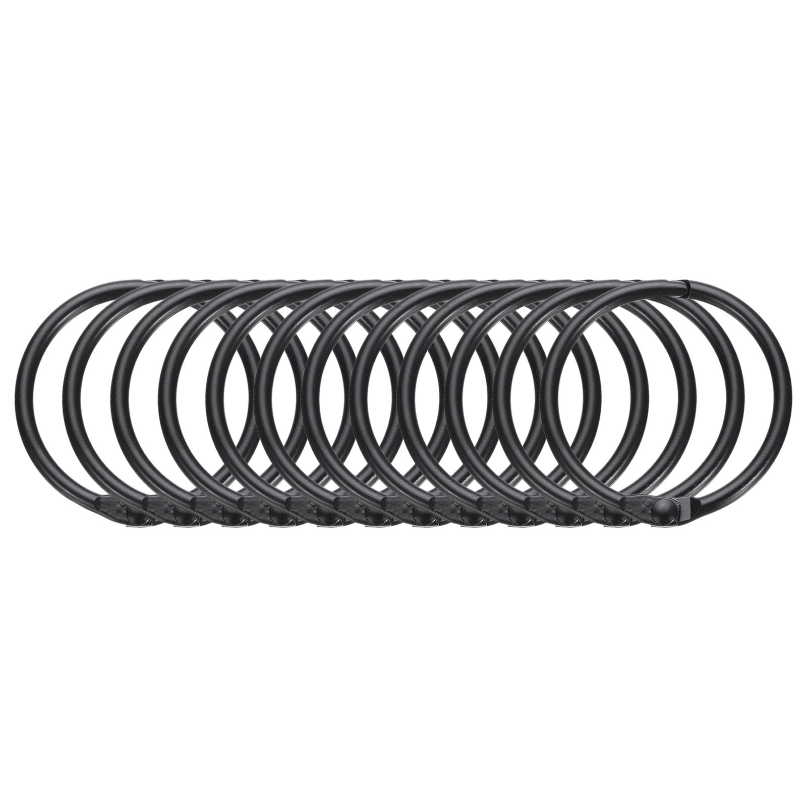 14pcs Shower Curtain Rings 1.3 Inch Round Snap Hooks for Curtain Rods Black gallery
