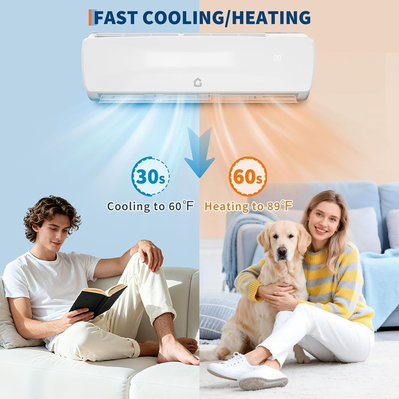 18000 BTU 21 SEER2 Ductless Mini Split AC Heating System with Kit Tool Set gallery