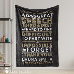 Speech Therapist Blanket Personalized Thank You Appreciation Present Men Women