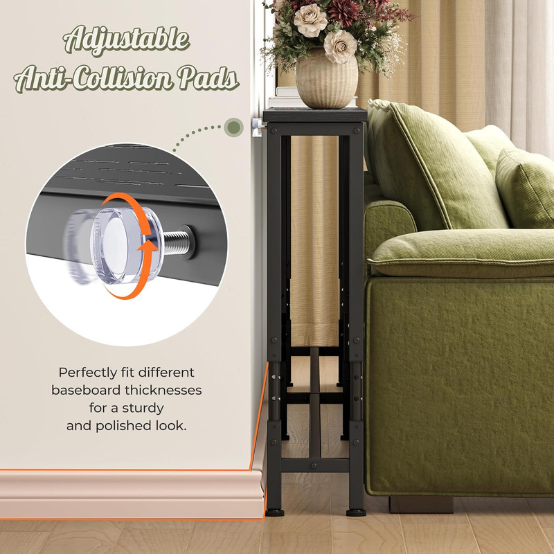 102.4 Inch Sofa Table with Power Outlets, 23.9’’-34.4’’ Height Adjustable Range, gallery