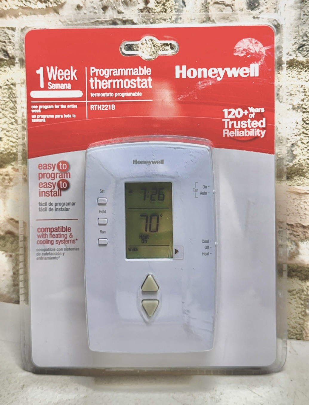 Honeywell RTH221B Vertical 1 Week Programmable Digital Thermostat Heat & Cooling gallery