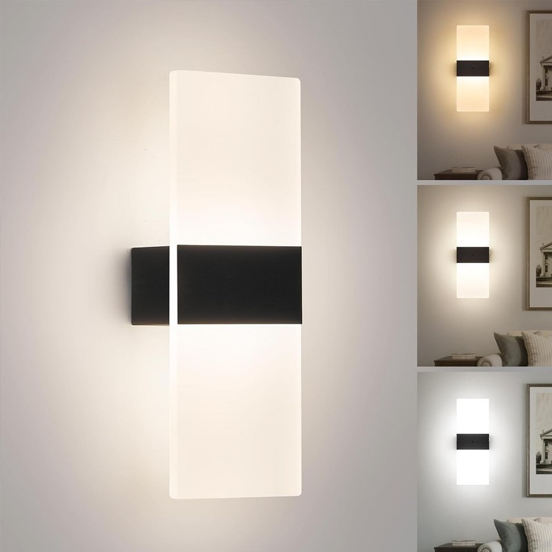 LED Modern Wall Lighting Up Down Cube Bedroom Sconce Lamp Fixture Light Indoor gallery
