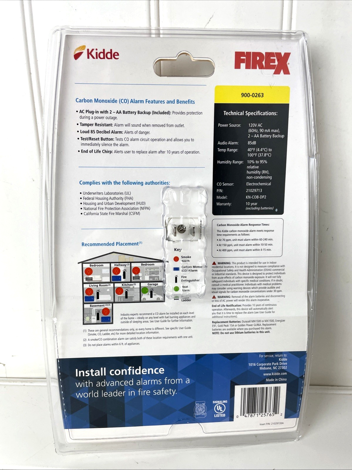 Kidde Firex Plug-In Carbon Monoxide Detector, AA Battery Backup gallery
