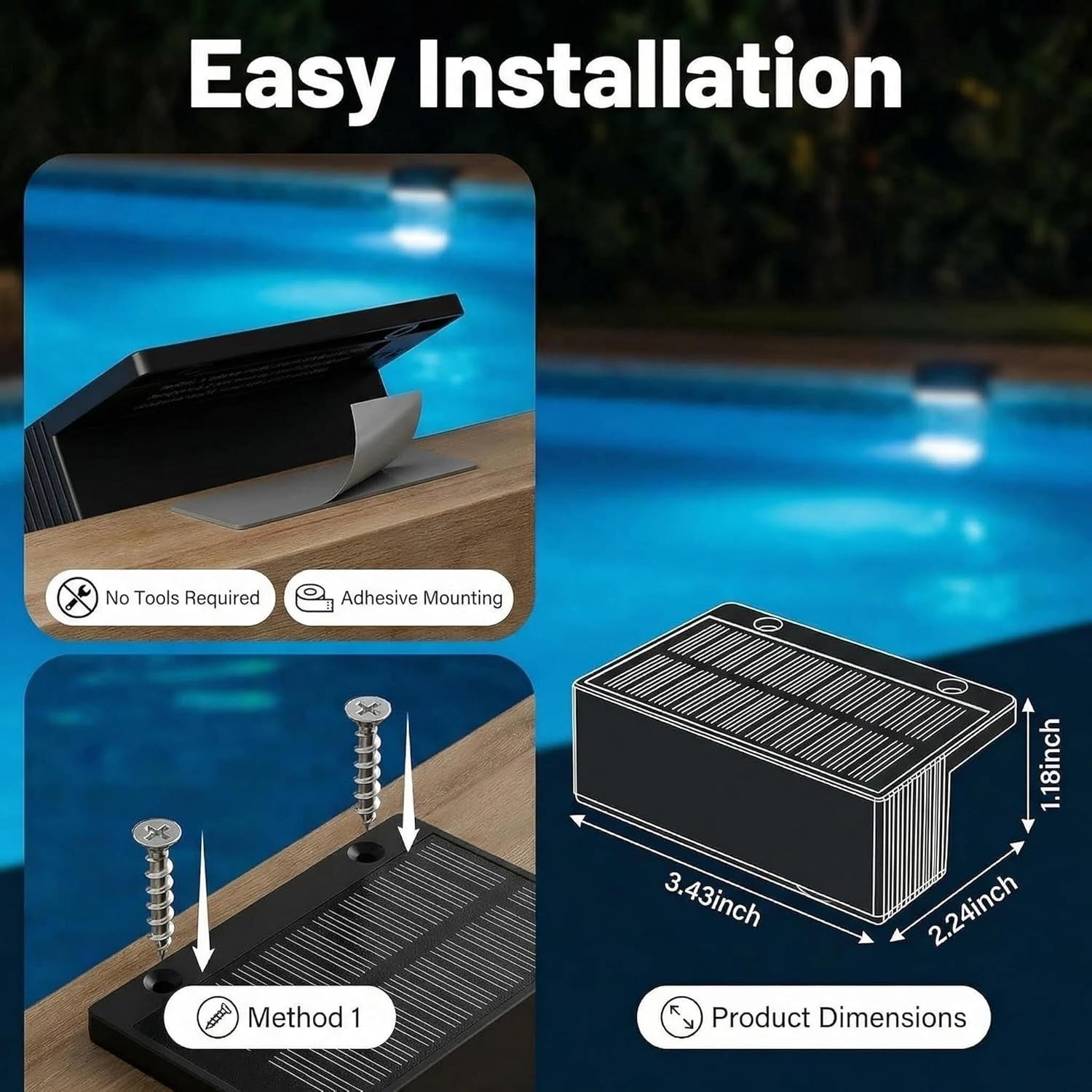 4 Pack Solar Pool Lights for Above Ground Pools, Swimming Pool Accessories Ingro gallery