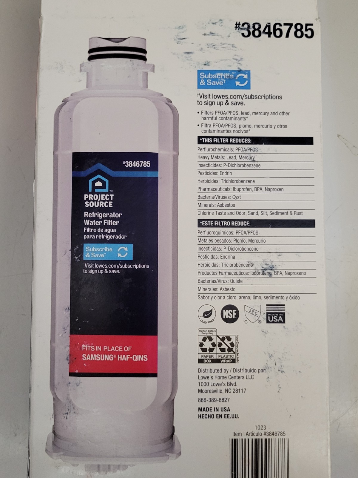 **NEW** 4 Project Source 3846785 Refrigerator Water Filters (Samsung HAF-QINS) gallery
