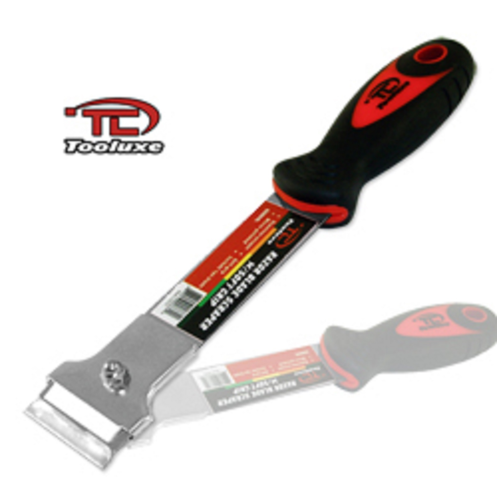 TOOLUXE RAZOR BLADE SCRAPER STAINLESS WITH SOFT GRIP gallery