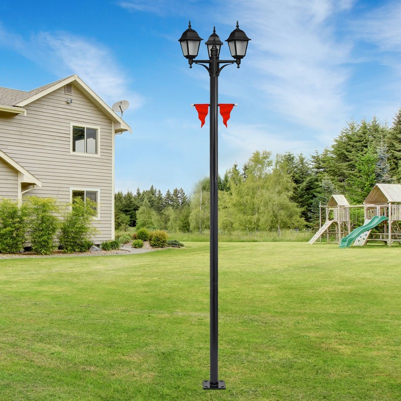 Split Street Light Pole Outdoor Lamp Post with Cross Arm for Driveway, Pathways gallery