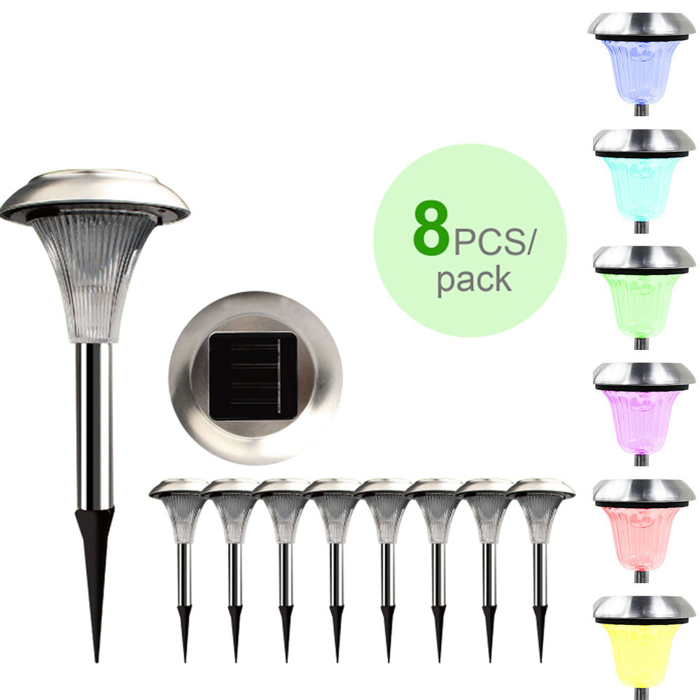 8Pack Solar Power Lights Garden Pathway Landscape LED IP44 Waterproof Lamp gallery