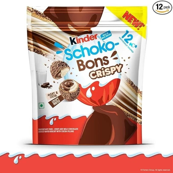 48 x kinder schoko bons crispy + kinder joy spiderman ( 24 pcs ) free delivery gallery