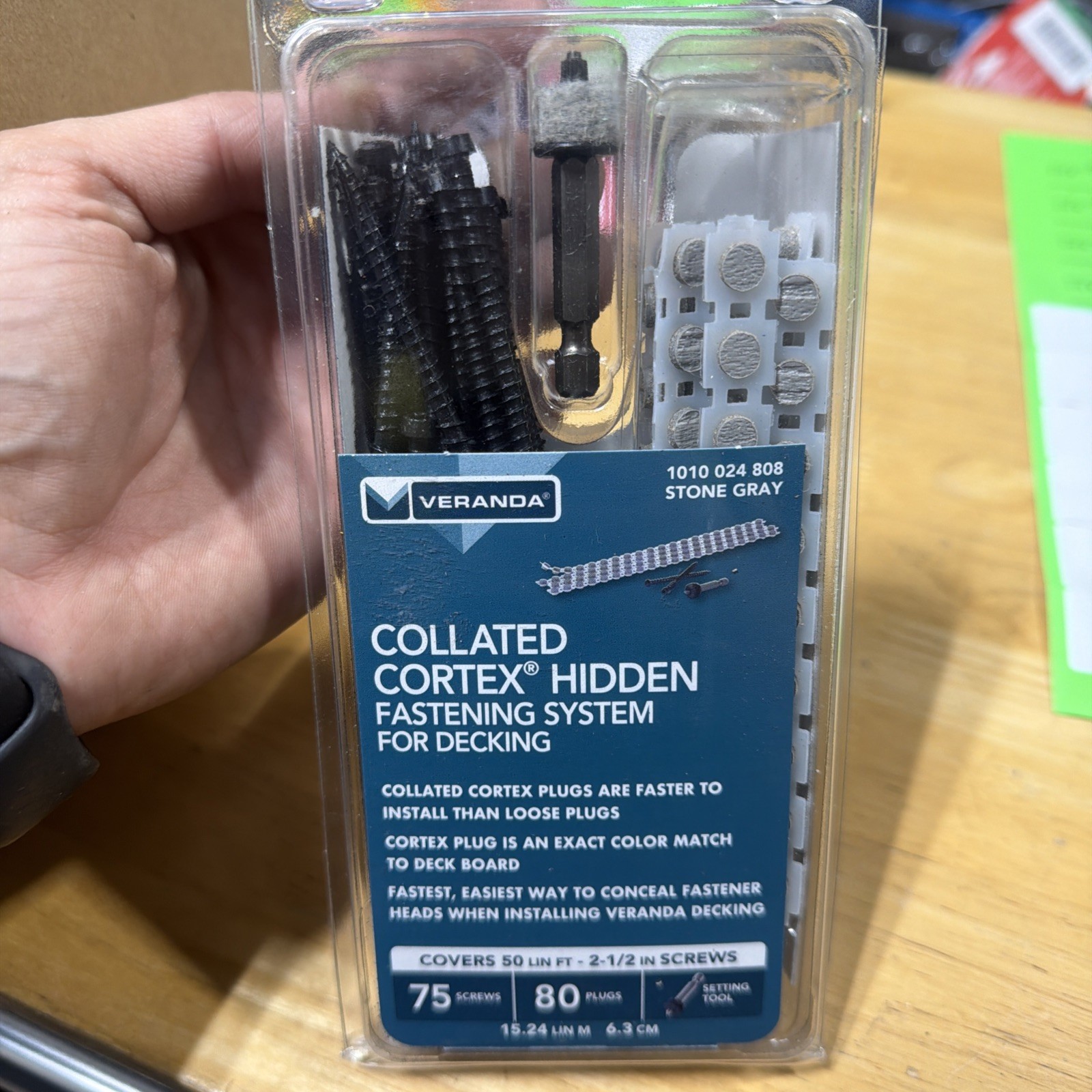 FASTENMASTER COLLATED CORTEX HIDDEN FASTENER VERANDA DECK 2-1/2" STONE GREY 75PC gallery