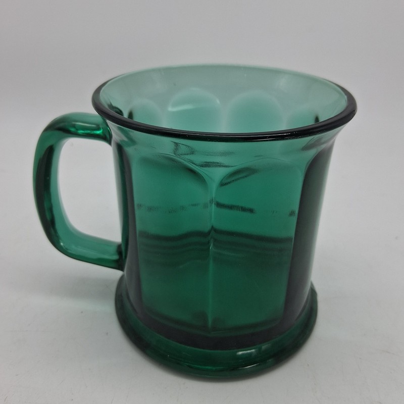 Vintage Lockheed Martin Glass Coffee Cup Mug Emerald Green Made in the USA gallery