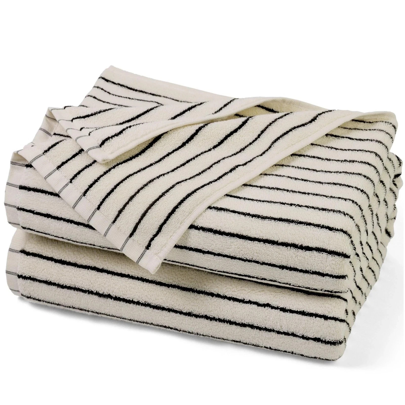 Black and White Striped Bath Towels Set of 2, Lighter & Quick Dry Towels Larg... gallery