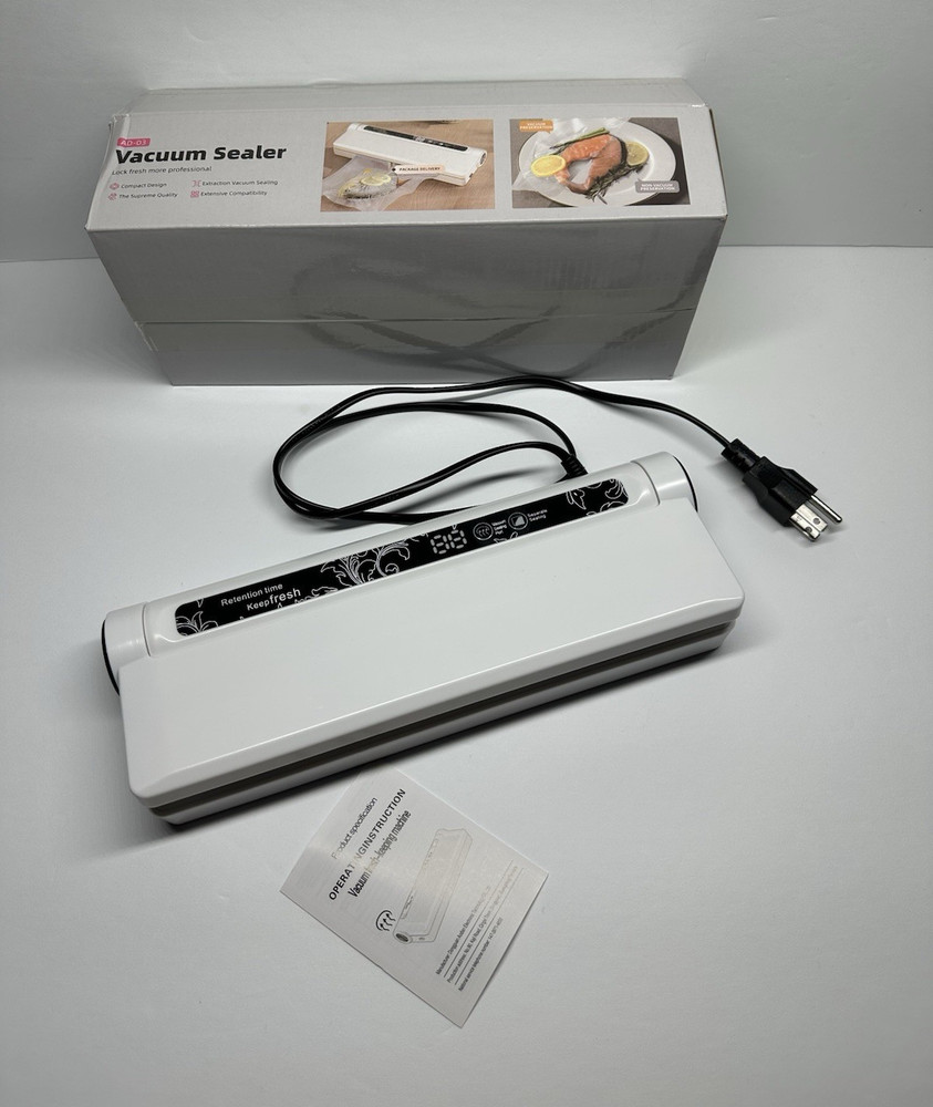AD03 Vacuum Sealer Machine Automatic Food Vacuum Sealing System 130W Open Box