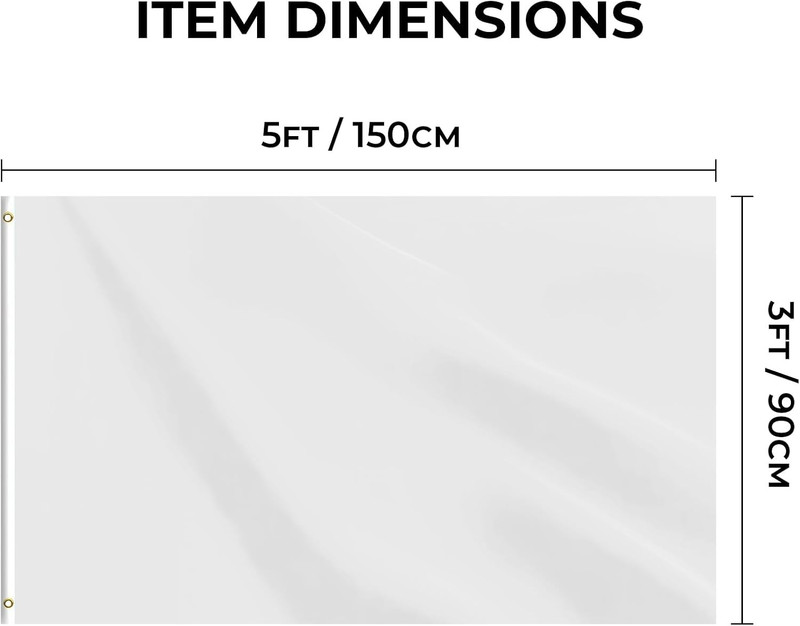 White Flag 3X5 FT, Polyester Blank Flag with Canvas Header & Brass Grommets, Dou gallery
