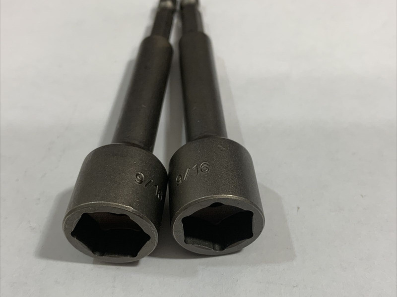 New 9/16" NUT DRIVER w/ Quick Release Hex Shank Lot of 2 FREE SHIPPING gallery