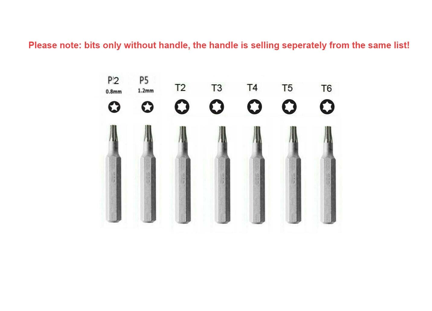 Precision Screwdriver Bits Option: Pentalobe 0.8,1.2mm/Torx T2-6,Y0.6,U2.6,TR2.3 gallery